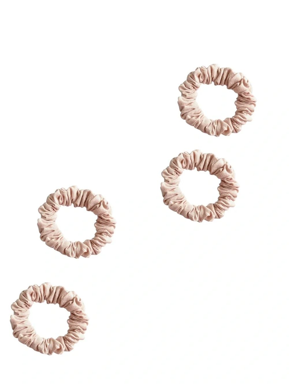 Soft Pale Pink Women's Scrunchie Hair Ties - Set of 4